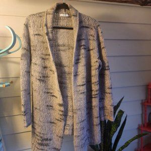 Lio Jo Knit Wool Grey Women's Medium Long Cardigan